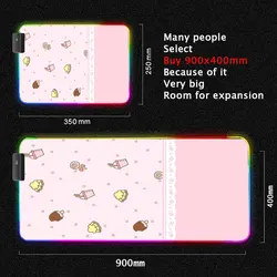 30x80 см розовые RGB аниме коврики светодиодная подсветка коврик Kawaii игровые аксессуары Настольный Сейлор