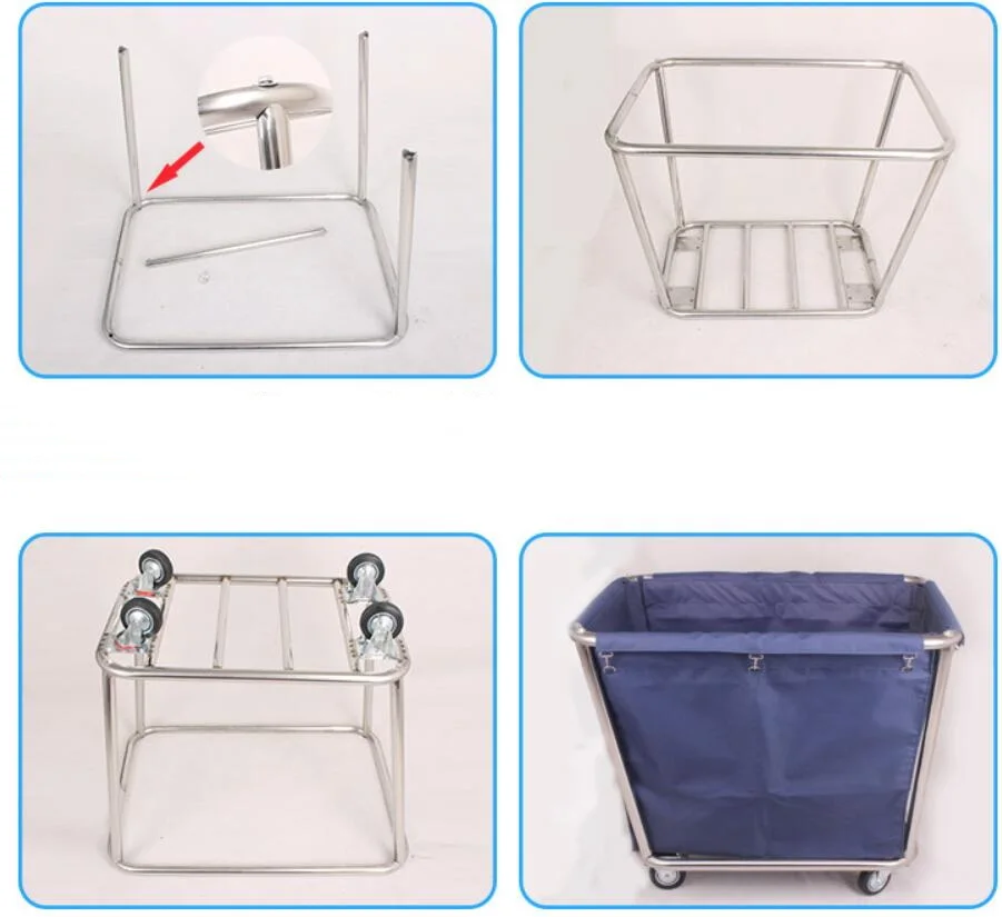Commercial cleaning Laundry cart with wheels for hotel, family and hospital