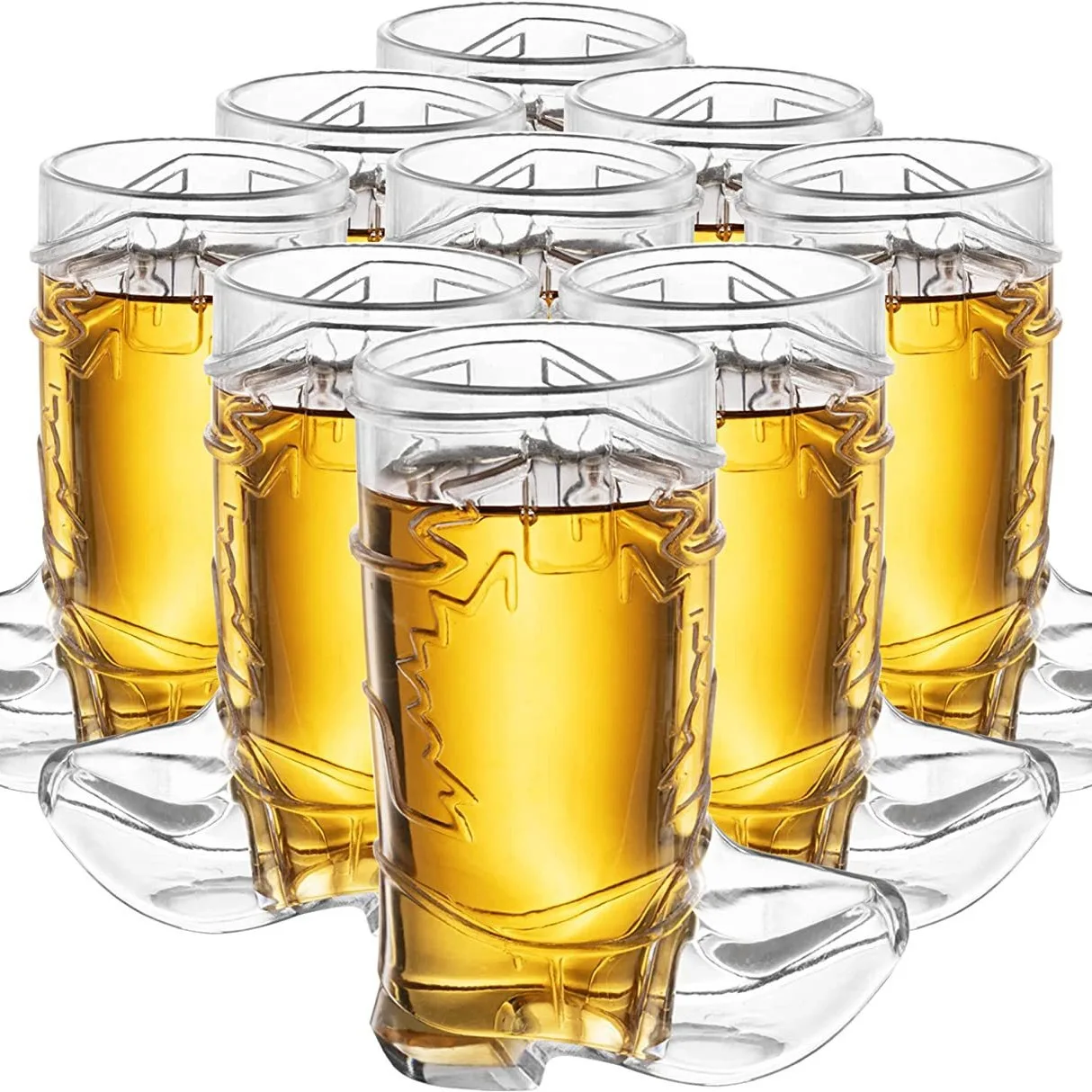 Novelty 2oz Plastic Western Cowboy Boot Shape Shot Glass Set for Enjoying Your Drink in Style