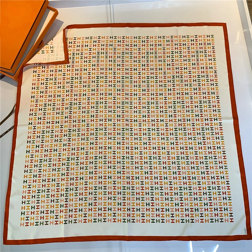 Fashion Chinese Silk Square Satin Scarf For Airline Stewardess Luxury Silk Scarf