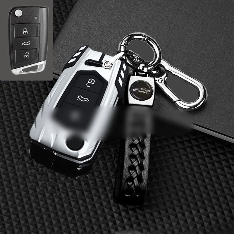 Metal Car Key Case Cover For VW Volkswagen Golf 7 MK7 Tiguan MK2 For SEAT Ateca Leon FR 2 Ibiza For Skoda Octavia Accessories