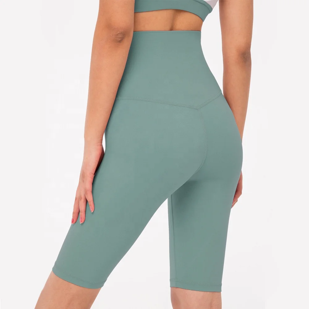2022 New Llulu Soft Naked Feeling Workout Yoga Shorts High Quality Women High Waisted Gym Fitness Biker Shorts