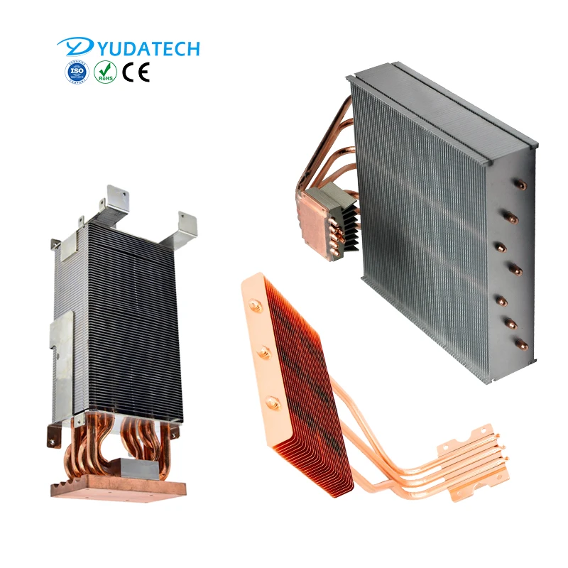 Projector cooling custom copper tube heat pipe aluminum zipper fin heat sink for projector led