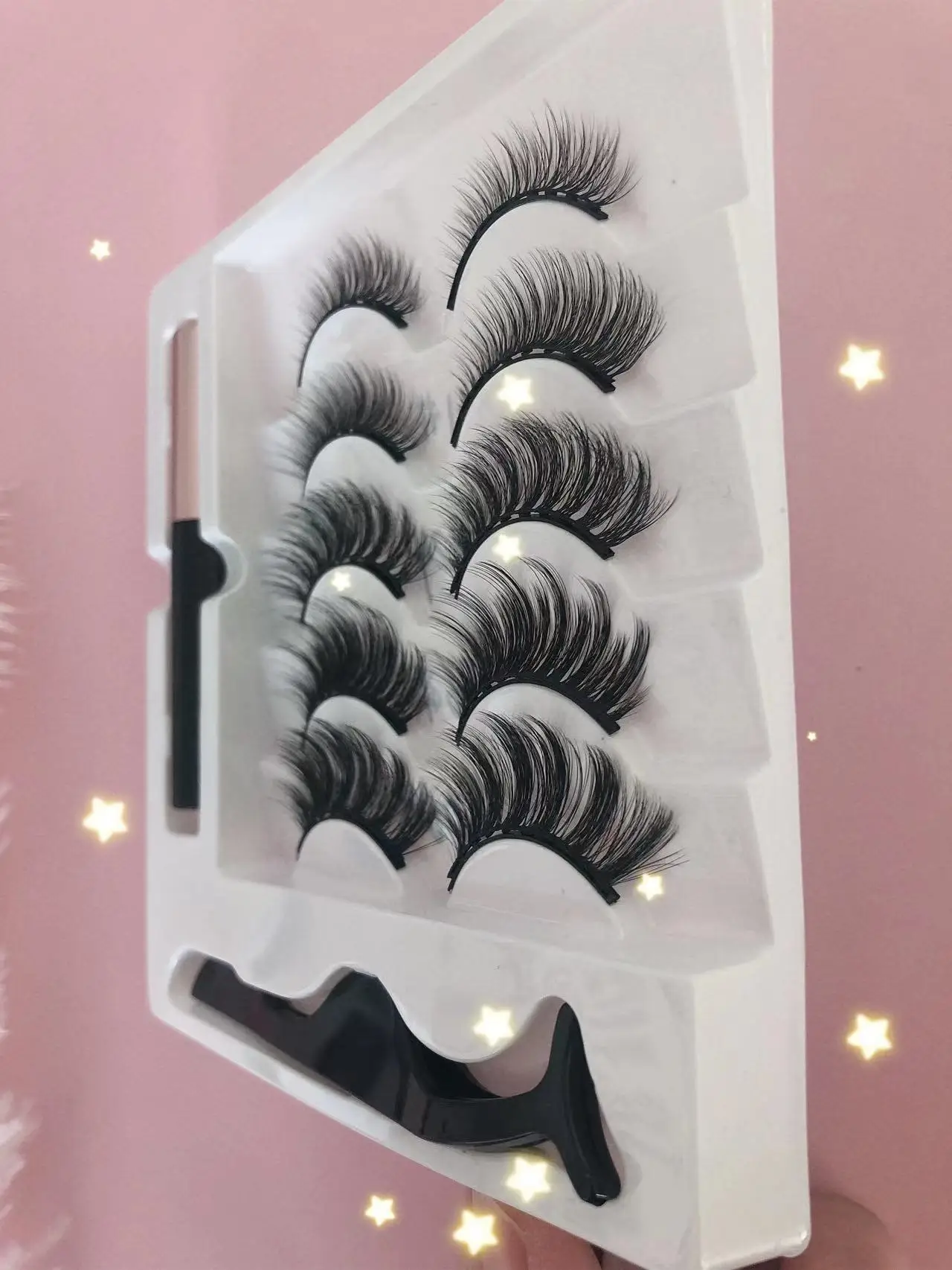 High Quality 3 Pairs 5 Pairs Magnetic False Eyelashes Magnetic Eyelashes No Glue No Eyeliner Magnetic Eyelashes