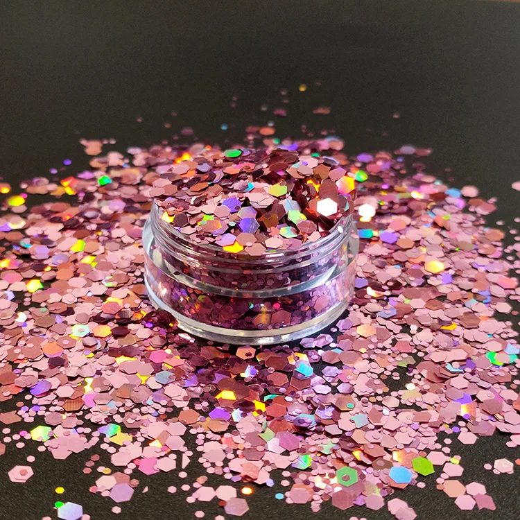 Super Popular PET Eco-friendly feature Multi mix glitter for Hair  Nail Art Leather crafts