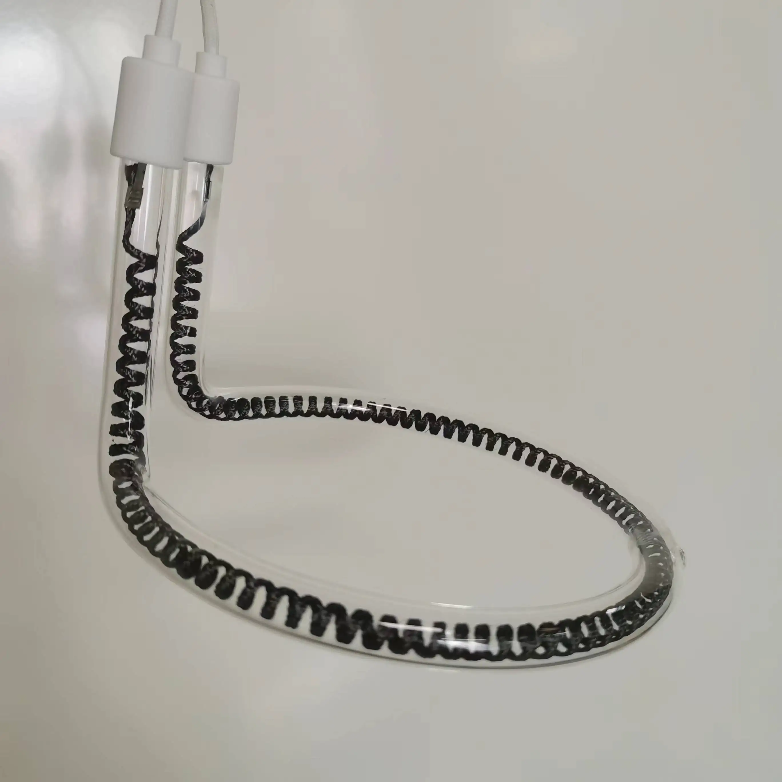 200mm 400V 1500W 15mm Tube Diameter Carbon Fiber Ω Shaped Quartz Heating Tube Circle  Glass Quartz Tube Heater Element