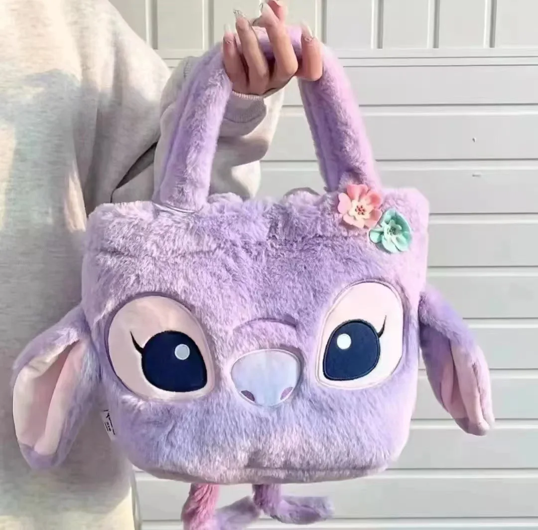 YWMX Stitch Handbag New Boutique Plush  Girl Soft Purple Stuffed Plush Stitch Backpack Festival Gift for Girl