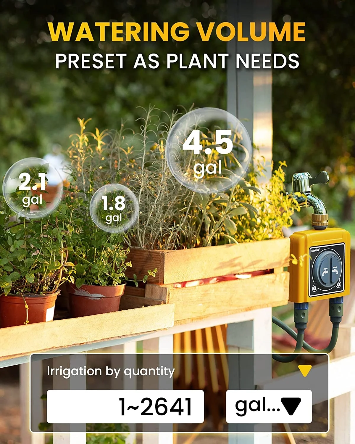 Rainpoint Wi-Fi Water Timer Hose Sprinkler for Garden Watering Electronic Smart Irrigation System Socket Hub 2-Zones Timer