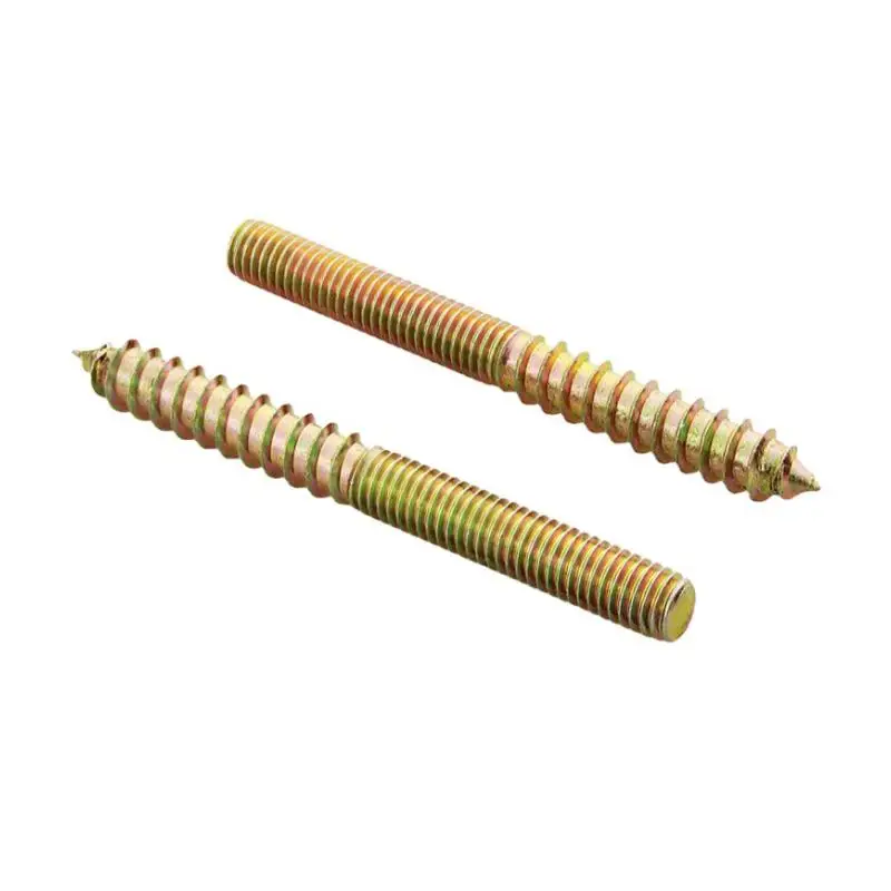 Zinc-plated Double-headed Teeth Self-tapping Hanger Bolt For Furniture Connection