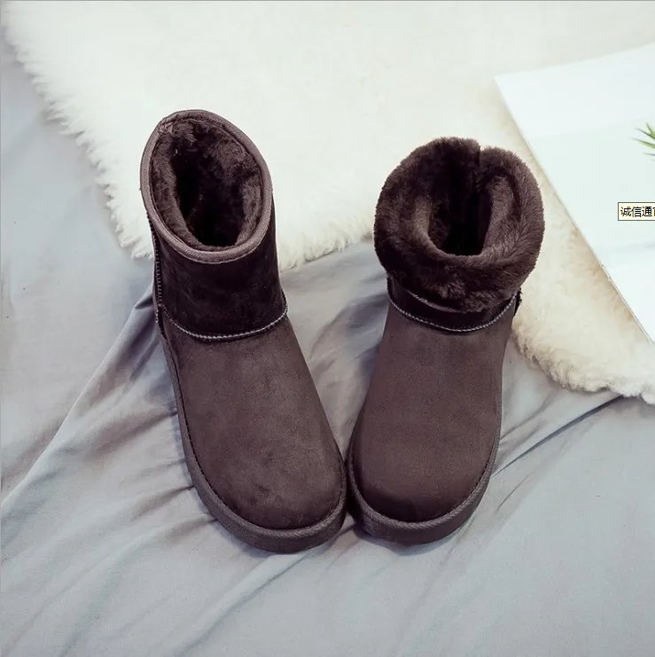 Classics Snow Sheepskin Winter Boots Mid Calf Fur Genuine Australia Lined Warm Outdoor for Women Pink Fashion