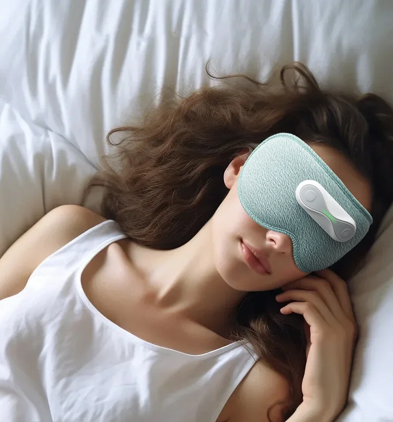 Eye mask 3D hot compress massage Eye mask wireless magnetic suction battery heating vibration relief fatigue Charging eye mask