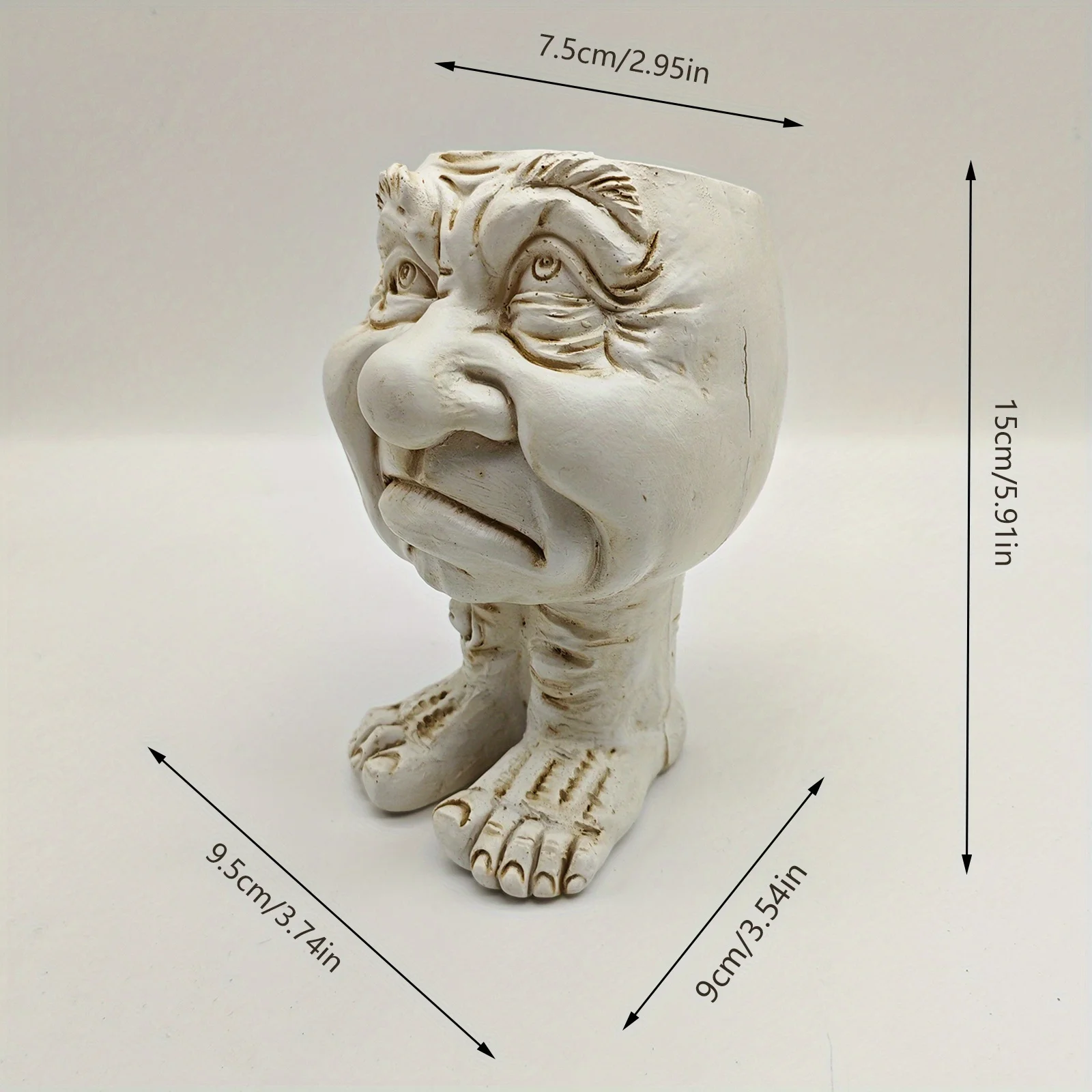 Fengzhi Factory Funny Muggle face statue flower pot Funny emoticons Garden decoration flower pot resin crafts