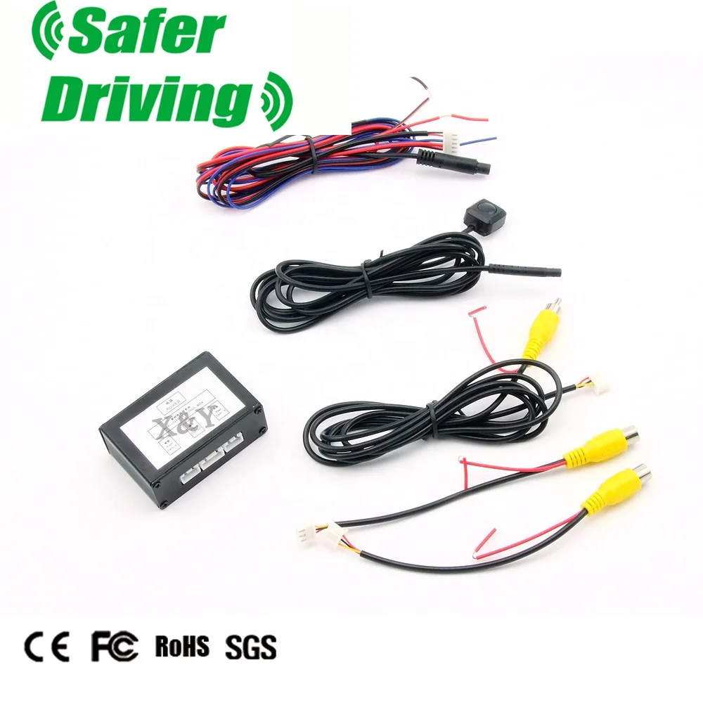 The dual-channel video control box of automobile reversing camera is used to automatically switch front/back. XY-3027