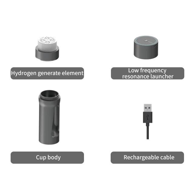 Smart Low Frequency Rechargeable Generator Portable Hydrogen Water Bottle Inhaler