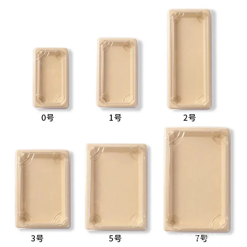 Natural Sugarcane Bagasse Take Out Sushi Container Medium Compostable Sushi Trays without Lids