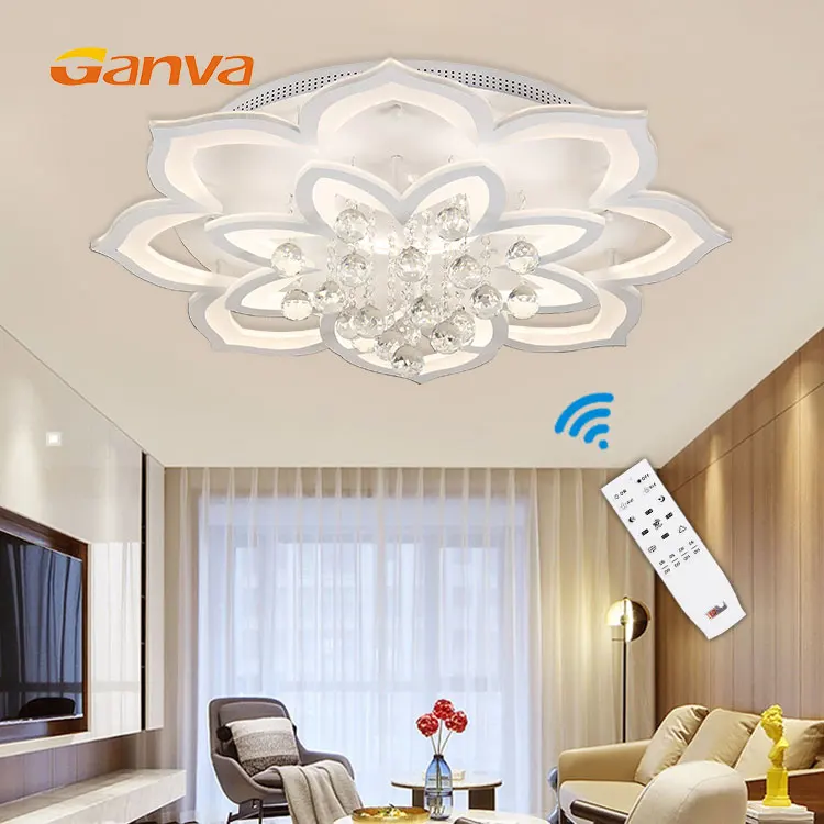Zhongshan Modern Flower Design Surface Living Room Dining Room Acrylic Led Ceiling Light