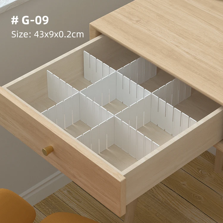 Factory Household DIY Plastic Adjustable DIY Grid Dividers White Storage Organizer Separator