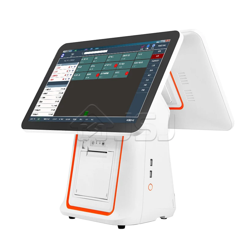 Branding All In One Core I7 White 2 Screen Scanner Check Cash Register Pos Terminal System Machine With 2d 3d Camera