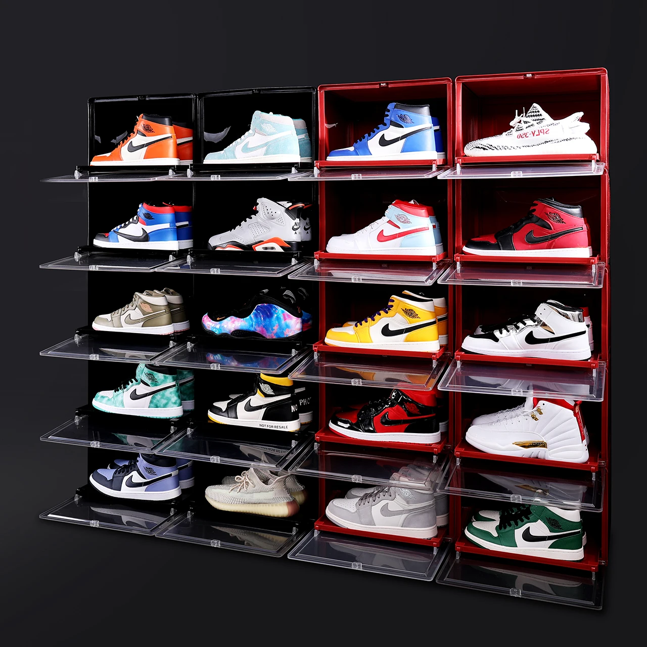 Haixing Wholesale Eco Friendly Plastic Sneaker Storage Shoe Box Foldable Clear Shoes Case Shoebox Organizer