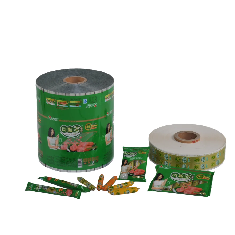 Food Grade Customize Printed  Multicolor  Film  PVDC Retort Sausage Film  For Pork Chicken Beef Fish Sausage