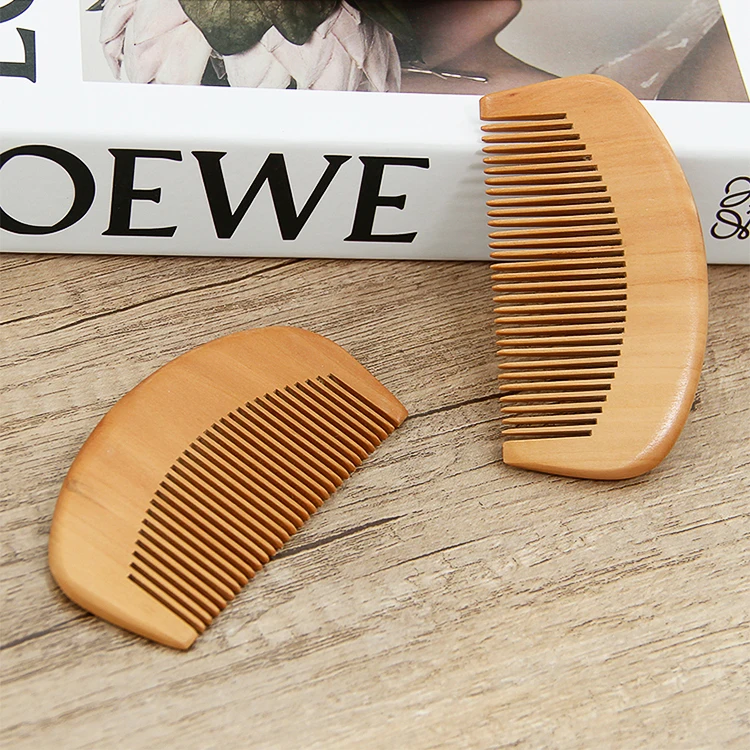 ECO-Friendly Natural Wood Detangling Hair Comb Custom Logo Portable Hair Extensions Beard Comb