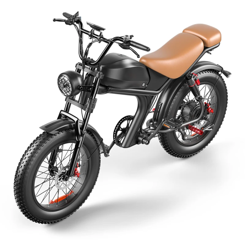 7-Speed 20 Inch Full Suspension Folding Fat Tire E Bike Ebike Fatbike Electric Bicycle Big wheel hub Motocross