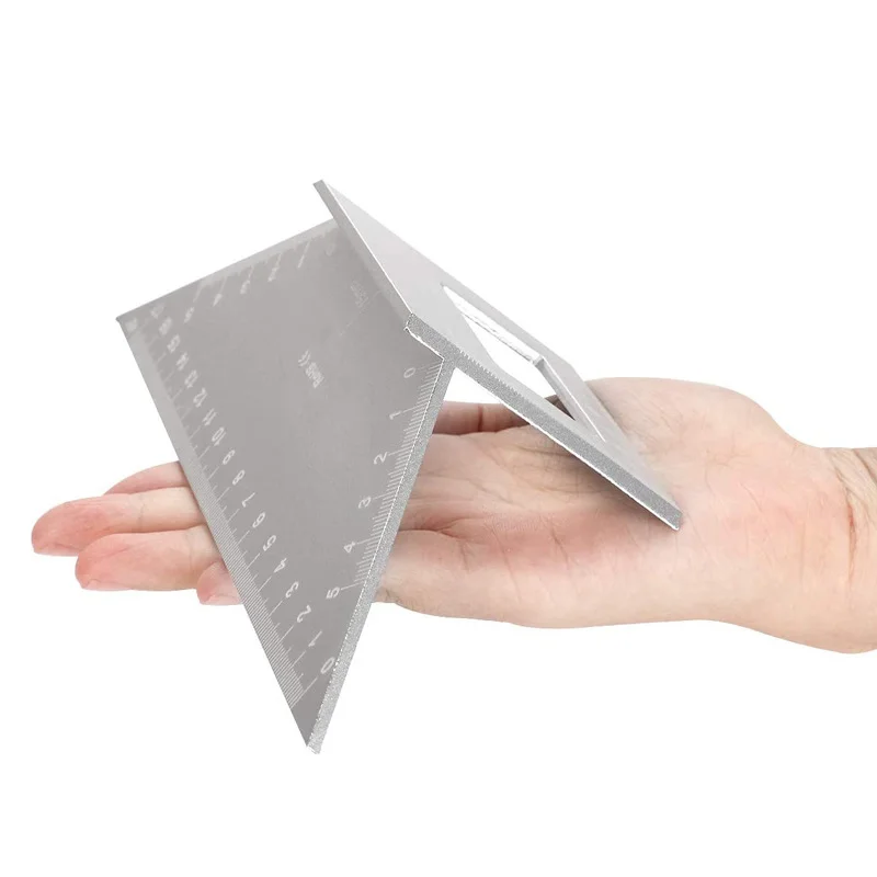 High Precision Triangle Ruler Aluminum Alloy 45 90 Degrees Woodworking Measure Tool Combination Square Angle Ruler