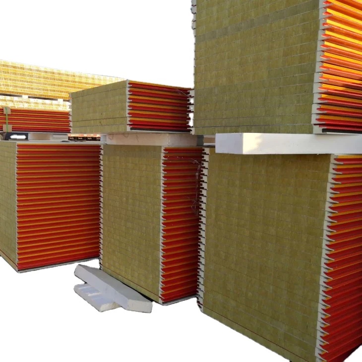 Headstrean 2022 hot sale Rock wool / mineral wool / glasswool  wall and roof sandwich panels price for warehouse