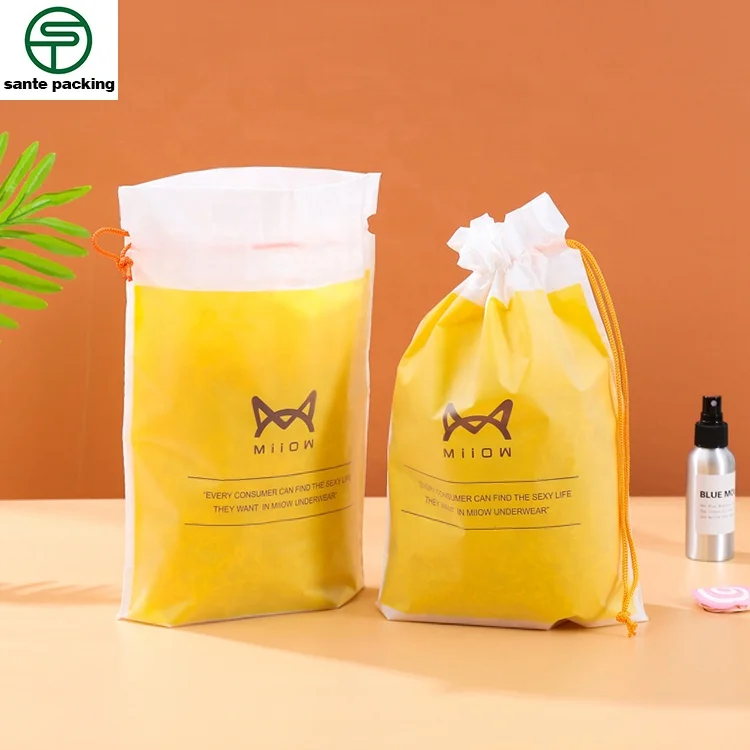 drawstring bag gift packing bag transparent waterproof cosmetic socks travel storage lanyard bag