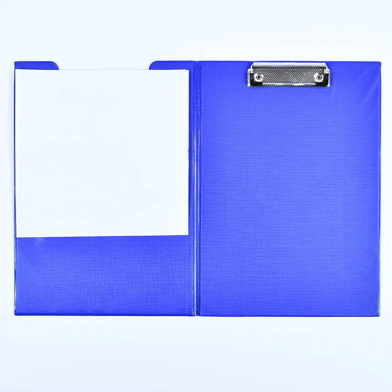 SY78 A4 Foldable Clip Board Pvc Double Sided Clipboard With Pocket Board Clip For School Hospital Office