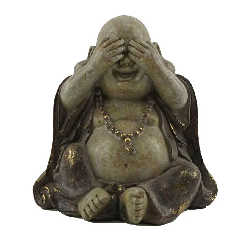 Resin Feng Shui Decor Laughing Maitreya Happy Buddha Statue For Good Luck