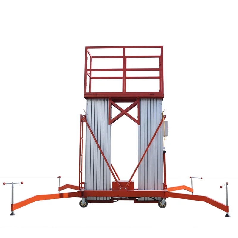 8m Dual Mast Electric Aluminum Ladder Lift automatic lifter for solar panel Install