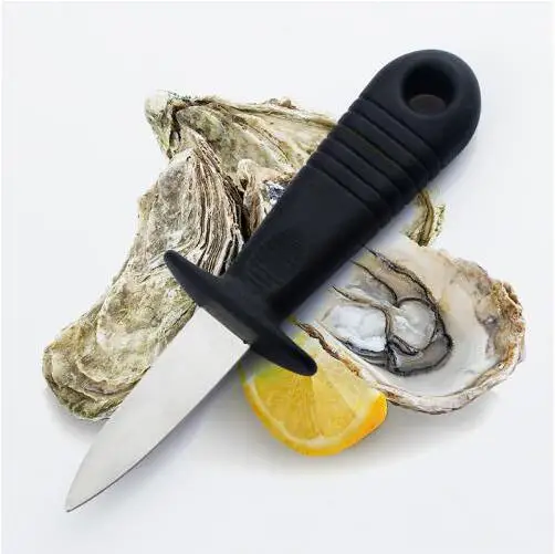 
New stock Seafood tools kitchen knife classic seafood shell tool opener plastic handle knives stainless steel oyster knife 