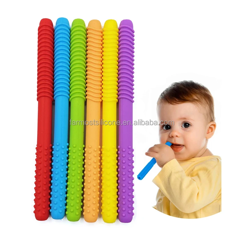 Silicone Hallow Teething Tubes for Babies Teething Straws Natural Teething Pain Relief for Babies