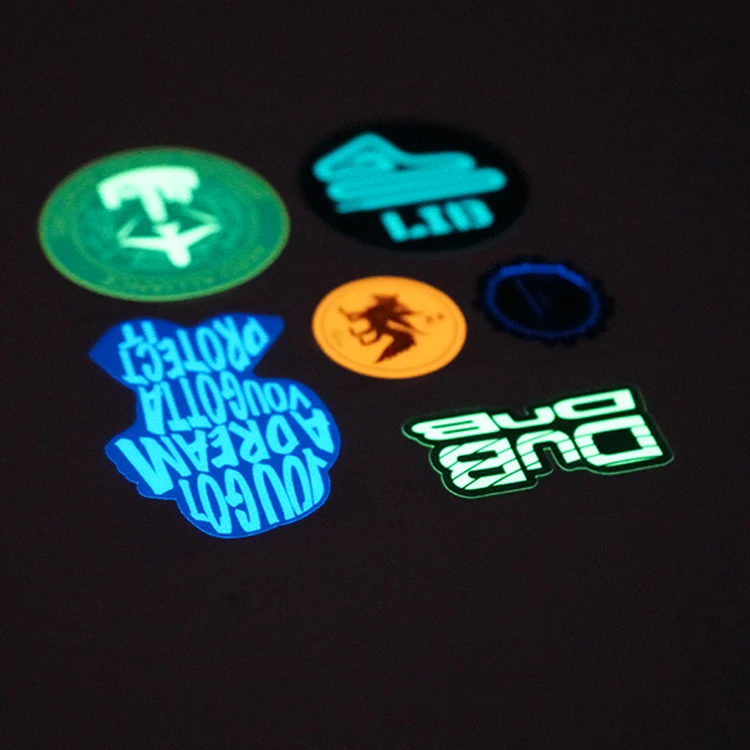 Custom Night Glow In Dark Sticker Die Cut Vinyl Color Waterproof Luminous Sticker Glowing Sticker