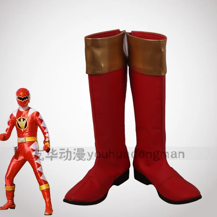 Bakuryu Sentai Abaranger Red Warrior cos Shoes