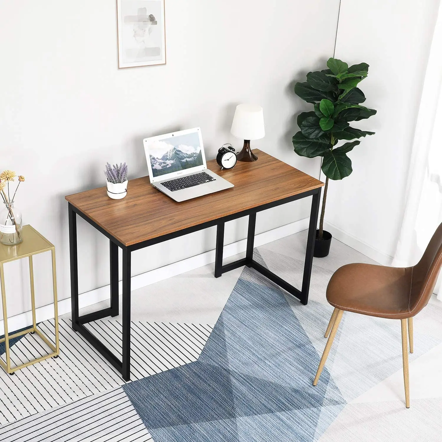 Writing Study Gaming Desk Modern Simple Style Laptop Table for Home Office Workstation, Walnut,computer