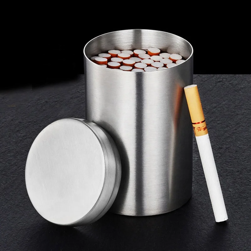 
Custom Stainless Steel Sealed Cans Portable Travel cigarette container Outdoor Smell Proof Airtight herb holder stash jar 