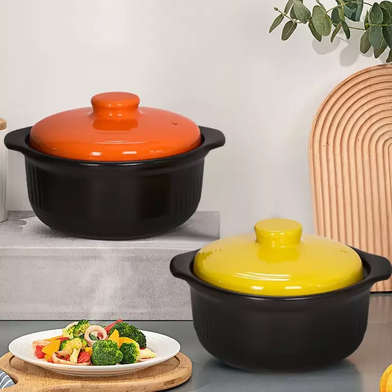 black stripe commercial soup stock pot insulated ensemble ceramic casserole pot cookware