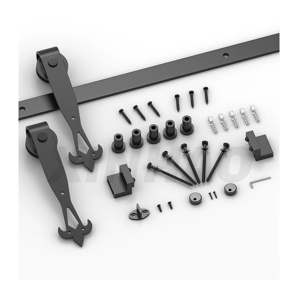 Carbon Steel Wholesale Barn Door Hardware Slide Sliding Barn Doors Hardware Track Rail Iron Accessories for wooden door