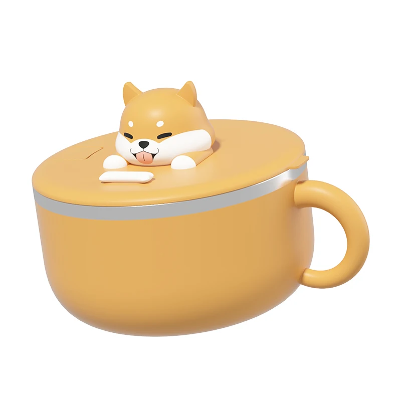 Новый дизайн милая миска для собак Детская 304 из нержавеющей стали 1200 мл мультяшная коробка завтрака лапши быстрого приготовления