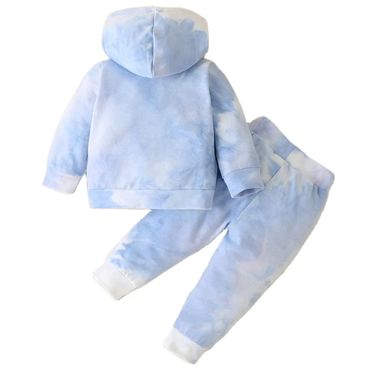 Wholesale Kids Jogger Suits Children Boys Girls Tie Dye Hooded Pullover Baby Tracksuit