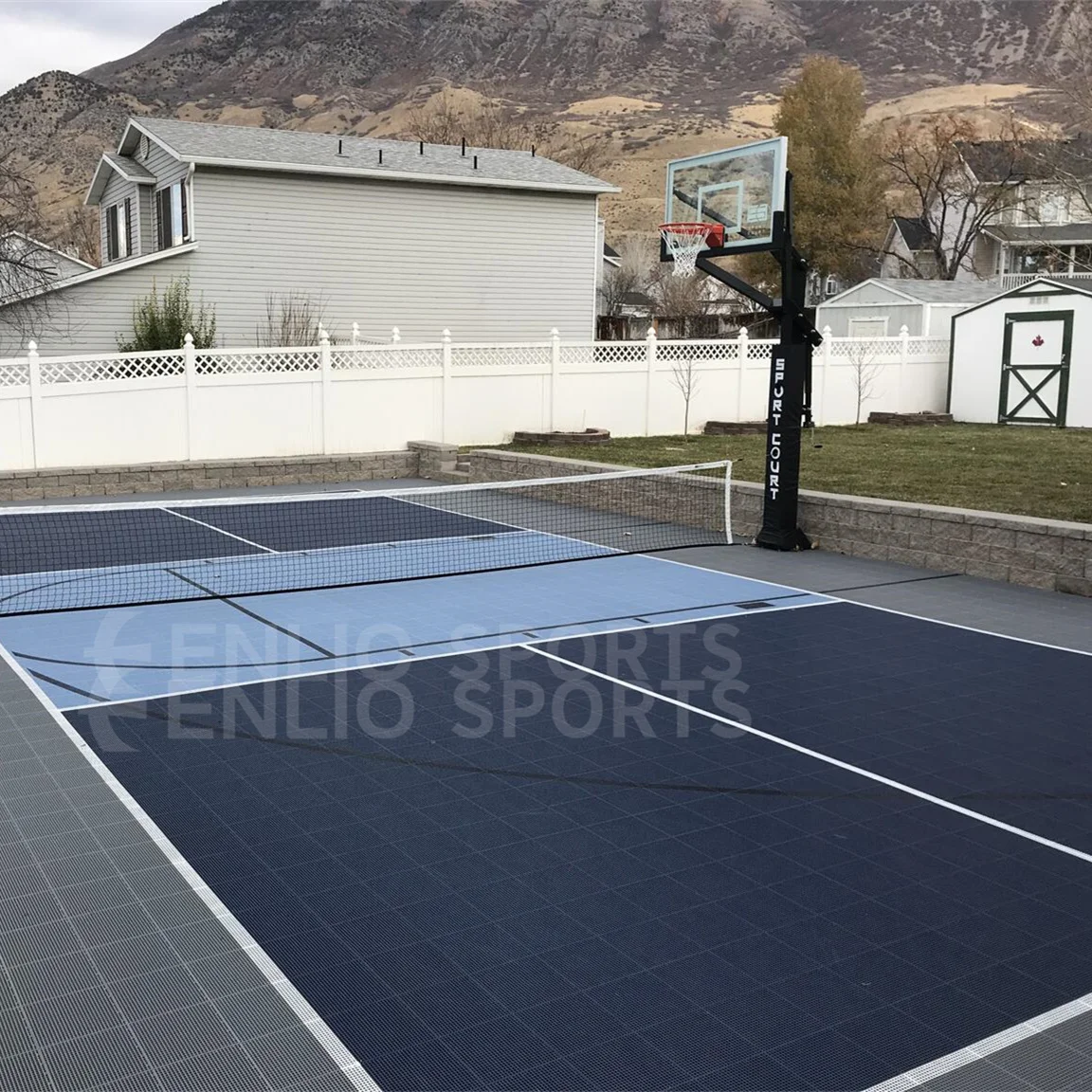 Enlio Pickelball Suspended Floor Mat With Indoor Outdoor Pickle Ball Court And Basketball/Badminton Sport Court Flooring Carpet