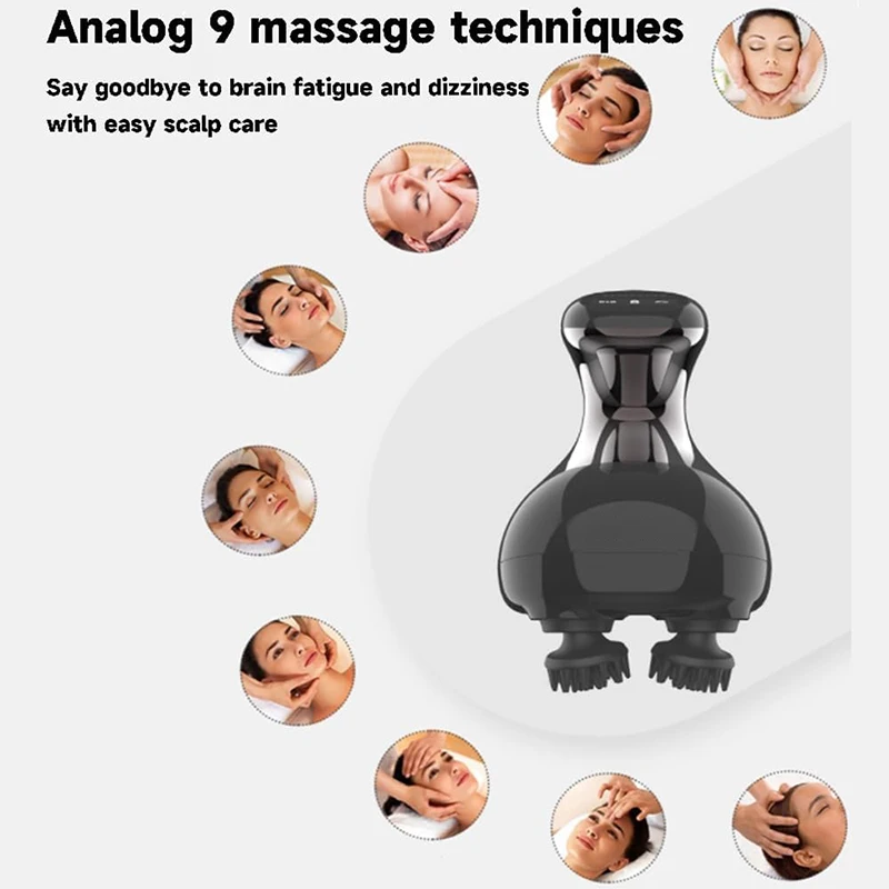 Rechargeable Waterproof Handheld Massager for Deep Clean and Stress Relief Scalp Massager