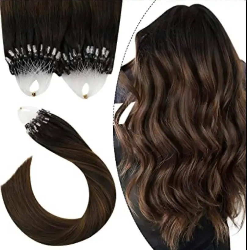 Micro Ring Hair Extensions Dark Brown Micro Loop Human Hair Extensions Brown Micro Ring Remy Human Hair Extensions For Women