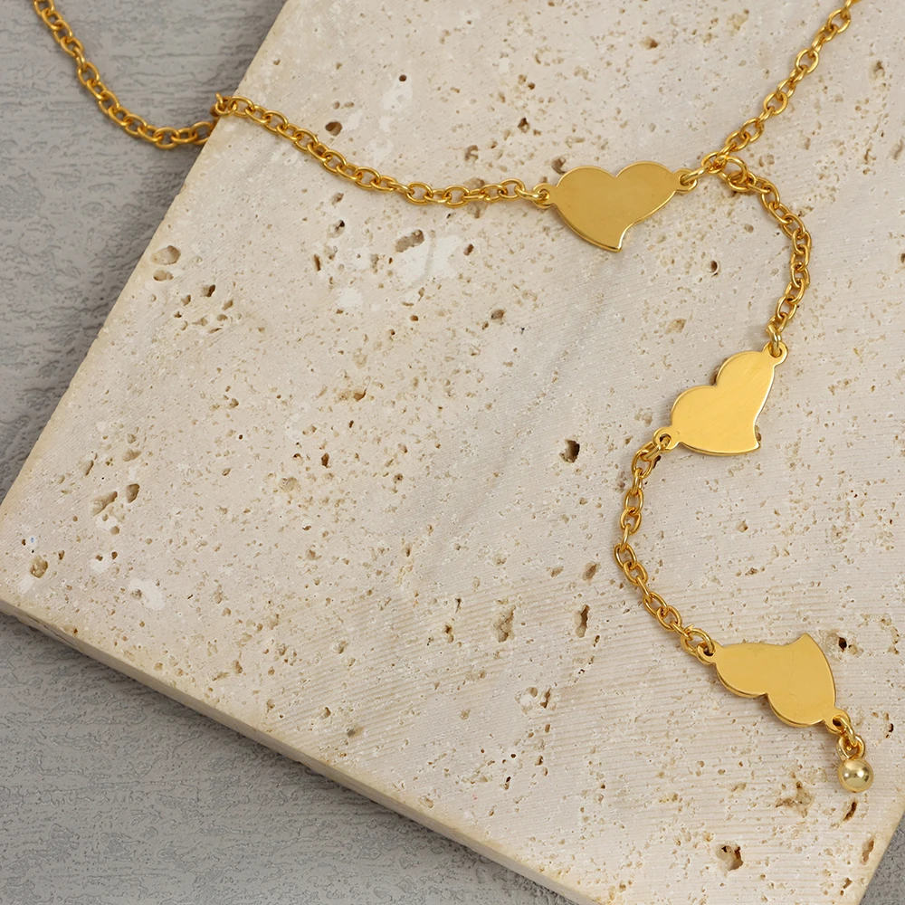 Collar de cadena con colgante de corazn temperamento para mujer Gargantilla romntica de acero inoxidable 2022 joyera de 18
