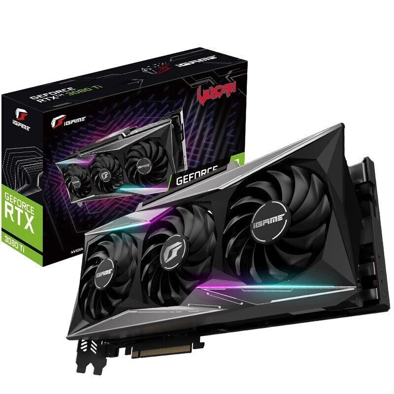 Высококачественная цветная разгоняемая игровая видеокарта iGame 3080Ti RTX Vulcan OC 12 Гб GDDR6X для игр в