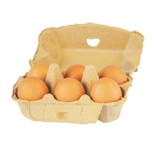 Wholesale Price Multi-Colored  6 Holes Top Flats Disposable Egg Carton Bulk Price Pulp Fiber Biodegradable Packaging