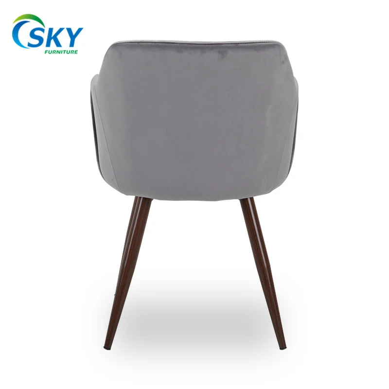 SKY Velvet Fabric Modern Metal Frame Stacking Dining Chair Fabric