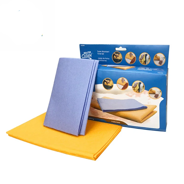 Super Absorbent Orange Color Cleaning Product Germany Needle Punched Nonwoven Shamwow